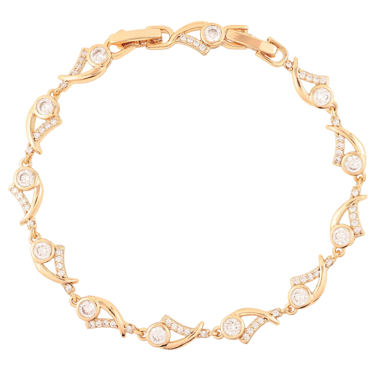 Браслет Xuping Позолота 18K Узор с цирконием размер с доп. замком 17.5,19.5см х 7мм фото №10