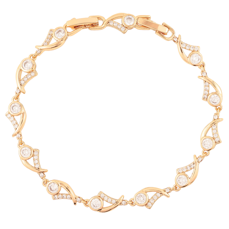 Браслет Xuping Позолота 18K Узор с цирконием размер с доп. замком 17.5,19.5см х 7мм фото №8