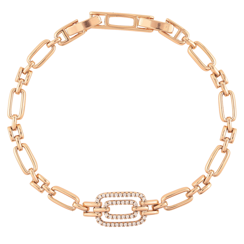 Браслет Xuping Позолота 18K Узор с цирконием размер с доп. замком 16.5,18.5см х 4-5мм фото №1