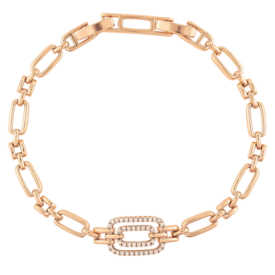 Браслет Xuping Позолота 18K Узор с цирконием размер с доп. замком 16.5,18.5см х 4-5мм фото №1