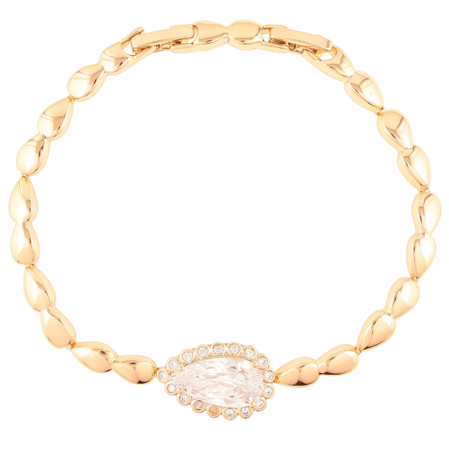 Браслет Xuping Позолота 18K «Кришталева крапля» розмір з доп. замком 17.5,19.5см х 4мм фото №1