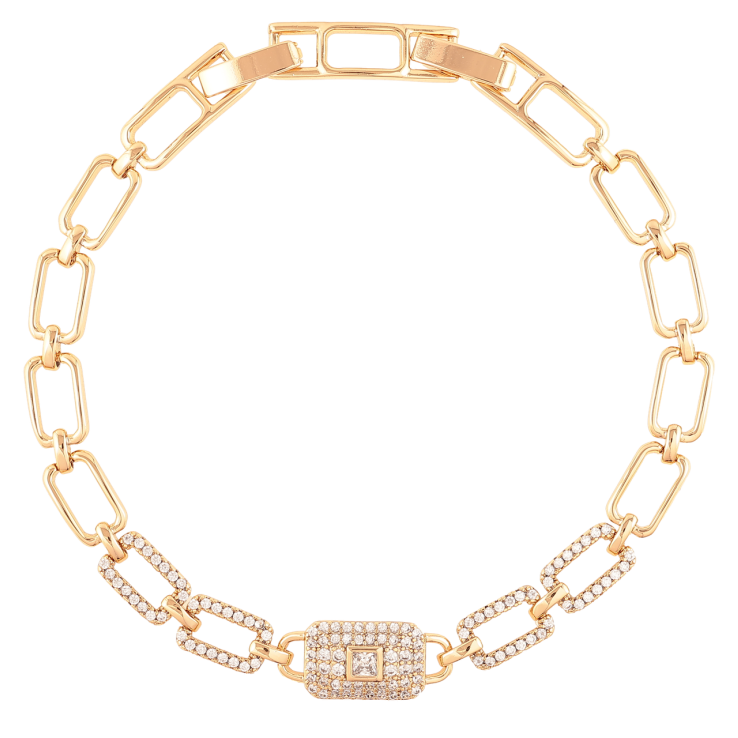 Браслет Xuping Позолота 18K «Ланки з цирконієм» розмір з доп. замком 17.5,19.5см х 6мм фото №21