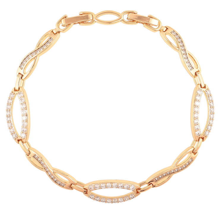 Браслет Xuping Позолота 18K Узор с цирконием размер с доп. замком 17,19см х 5-8мм фото №12