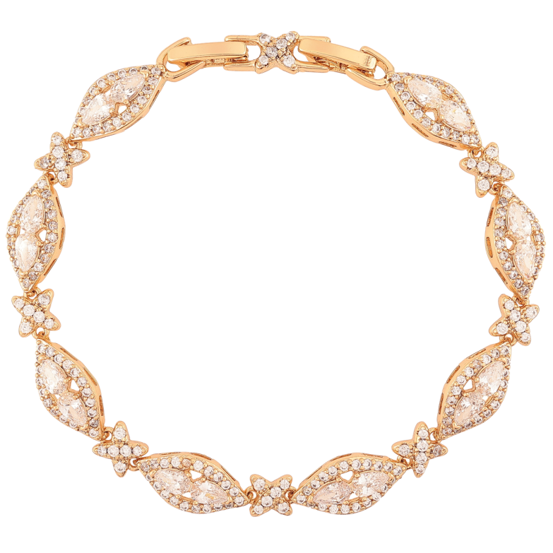 Браслет Xuping Позолота 18K Узор с инкрустацией цирконием размер с доп. замком 17,19см х 5-7мм фото №1