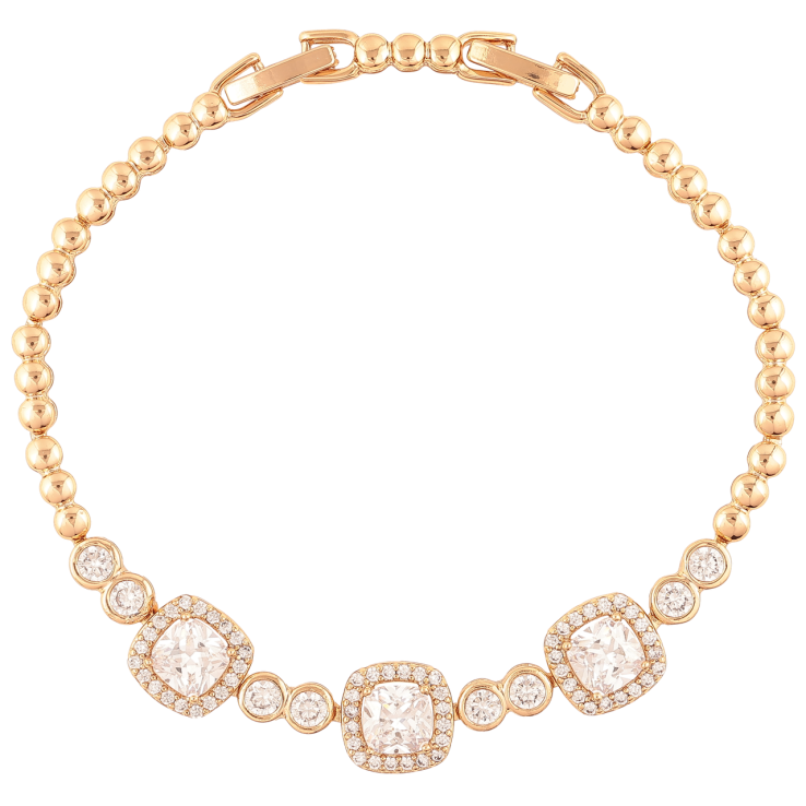 Браслет Xuping Позолота 18K Инкрустация цирконием размер с доп. замком 17.5,19.5см х 3мм фото №17