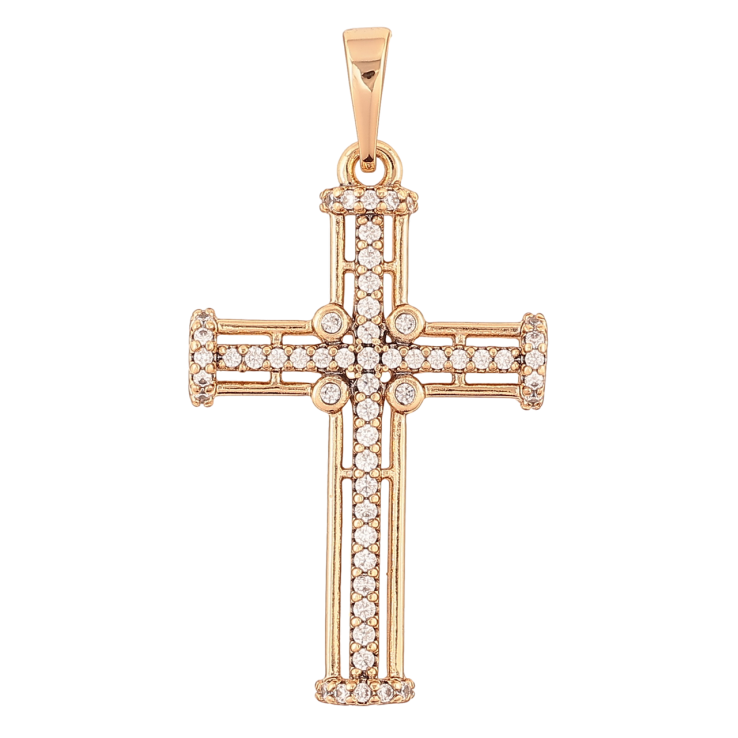 Кулон Xuping Позолота 18K Хрест з цирконієм» для ланцюжка до 6мм фото №13