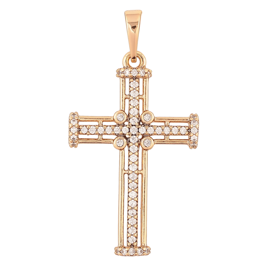 Кулон Xuping Позолота 18K Крест с цирконием для цепочки до 6мм фото №1 Кулон Xuping Позолота 18K Крест с цирконием для цепочки до 6мм фото №1