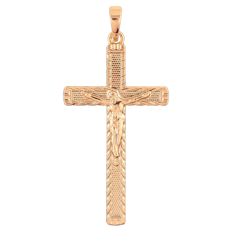 Кулон Xuping Позолота 18K Хрест з Розп'яттям» для ланцюжка до 6мм фото №1