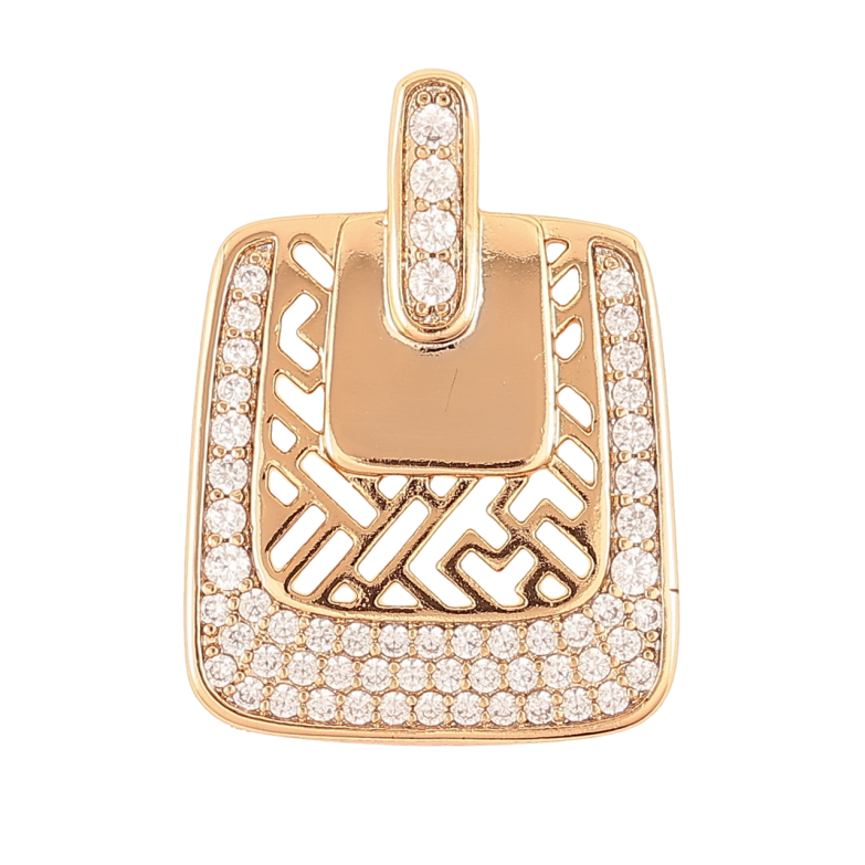 Кулон Xuping Позолота 18K «Різьблений візерунок з інкрустацією цирконієм» для ланцюжка до 2мм фото №3