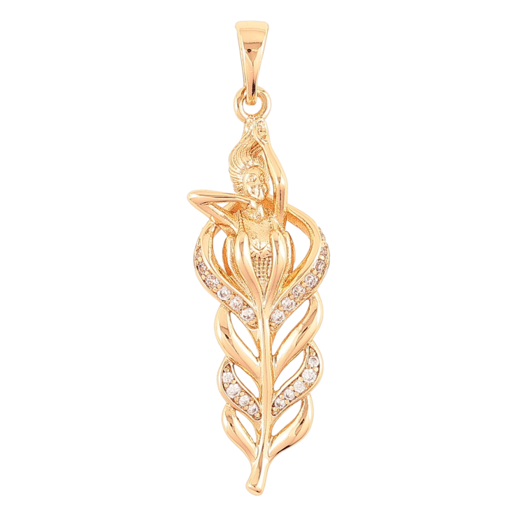 Кулон Xuping Позолота 18K «Перо з дівчиною» для ланцюжка до 5мм фото №15