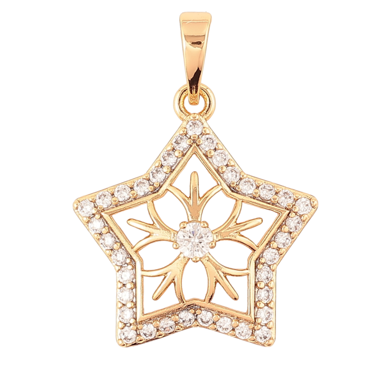 Кулон Xuping Позолота 18K «Зірочка з цирконієм» для ланцюжка до 6мм фото №1