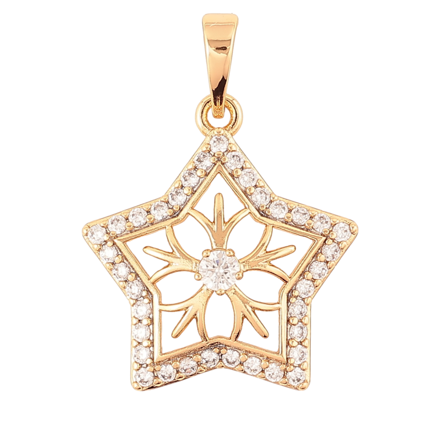 Кулон Xuping Позолота 18K «Зірочка з цирконієм» для ланцюжка до 6мм фото №1
