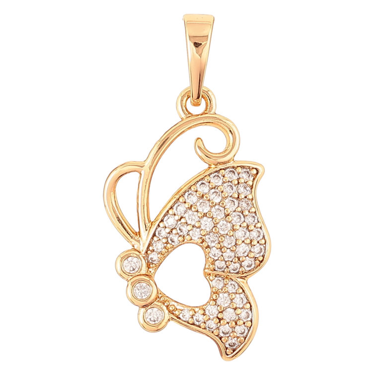 Кулон Xuping Позолота 18K «Метелик з цирконієм» для ланцюжка до 6мм фото №3