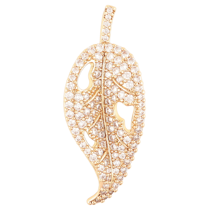 Кулон Xuping Позолота 18K «Листочок з інкрустацією цирконієм» для ланцюжка до 3мм фото №17