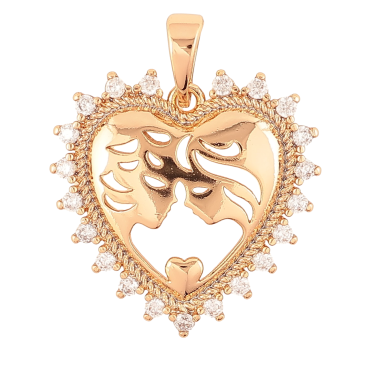 Кулон Xuping Позолота 18K «Сердечко з закоханими» для ланцюжка до 5мм фото №9