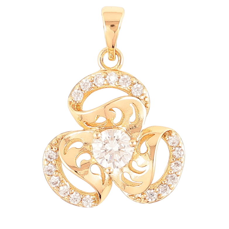 Кулон Xuping Позолота 18K «Трилисник з цирконієм» для ланцюжка до 5мм фото №1