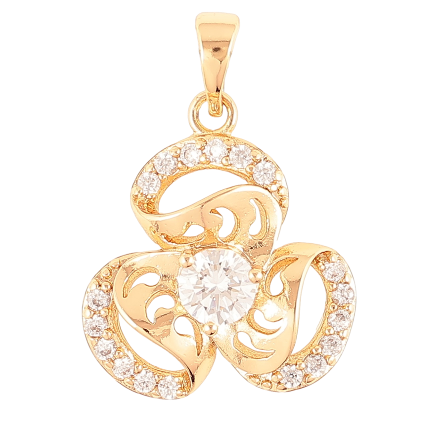 Кулон Xuping Позолота 18K «Трилисник з цирконієм» для ланцюжка до 5мм фото №1