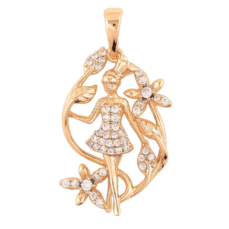 Кулон Xuping Позолота 18K «Квітковий візерунок з дівчинкою» для ланцюжка до 6мм фото №15