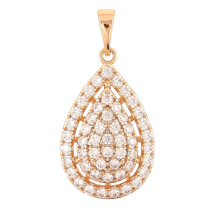 Кулон Xuping Позолота 18K «Крапля з інкрустацією цирконієм» для ланцюжка до 6мм фото №13