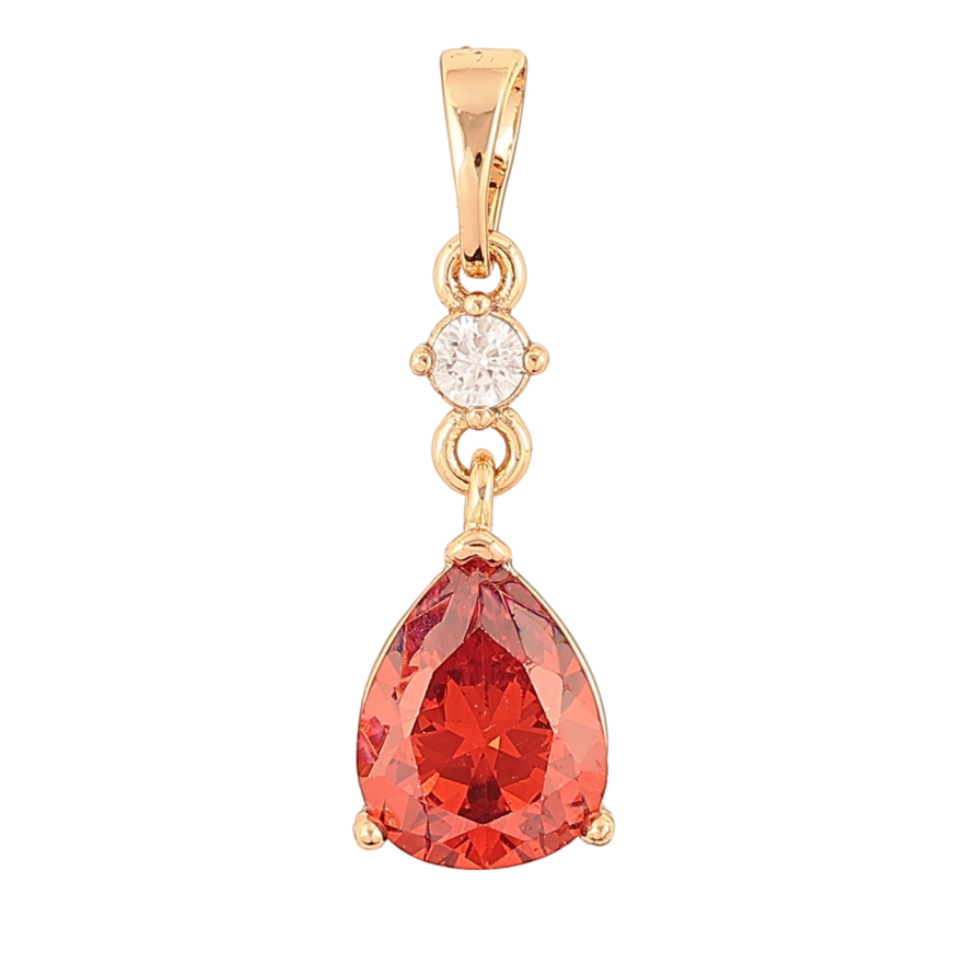 Кулон Xuping Позолота 18K Красная кристальная капля для цепочки до 5мм фото №1