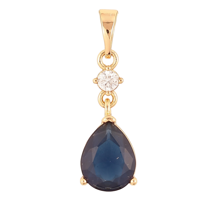 Кулон Xuping Позолота 18K «Синя кришталева крапля» для ланцюжка до 5мм фото №11