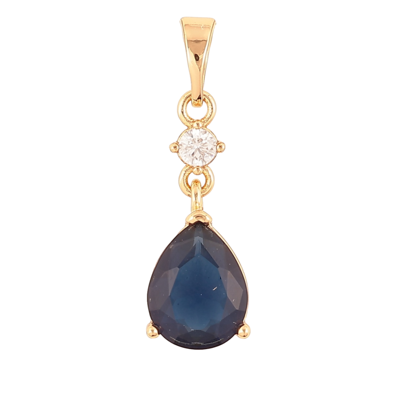 Кулон Xuping Позолота 18K «Синя кришталева крапля» для ланцюжка до 5мм фото №1