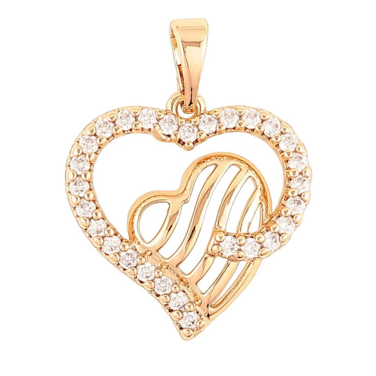 Кулон Xuping Позолота 18K «Сердечка з цирконієм» для ланцюжка до 5мм фото №10
