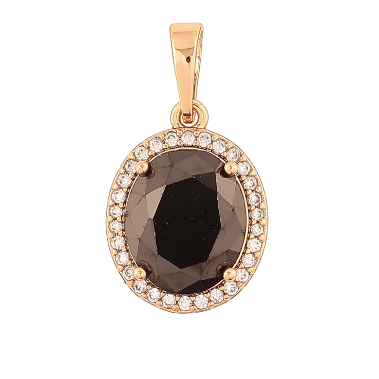 Кулон Xuping Позолота 18K «Чорний фіаніт в обрамленні цирконію» для ланцюжка до 6мм фото №6