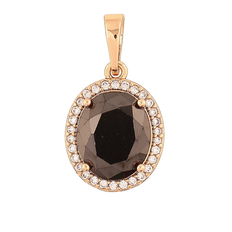 Кулон Xuping Позолота 18K «Чорний фіаніт в обрамленні цирконію» для ланцюжка до 6мм фото №1