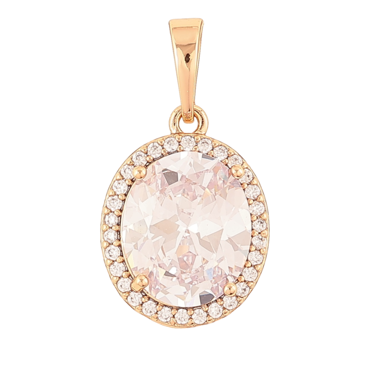 Кулон Xuping Позолота 18K «Фіаніт в обрамленні цирконію» для ланцюжка до 6мм фото №4