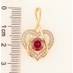 Кулон Xuping Позолота 18K «Сердечко з червоним фіанітом і цирконієм» для ланцюжка до 4мм фото №2