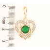 Кулон Xuping Позолота 18K «Сердечко з зеленим фіанітом і цирконієм» для ланцюжка до 4мм фото №2