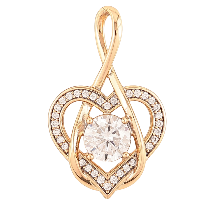 Кулон Xuping Позолота 18K «Сердечко з фіанітом і цирконієм» для ланцюжка до 4мм фото №25