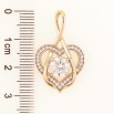 Кулон Xuping Позолота 18K «Сердечко з фіанітом і цирконієм» для ланцюжка до 4мм фото №2
