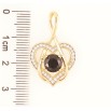 Кулон Xuping Позолота 18K «Сердечко з чорним фіанітом і цирконієм» для ланцюжка до 4мм фото №2