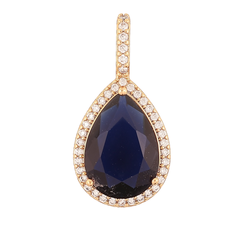 Кулон Xuping Позолота 18K Синий фианит в обрамлении циркония для цепочки до 4мм фото №1