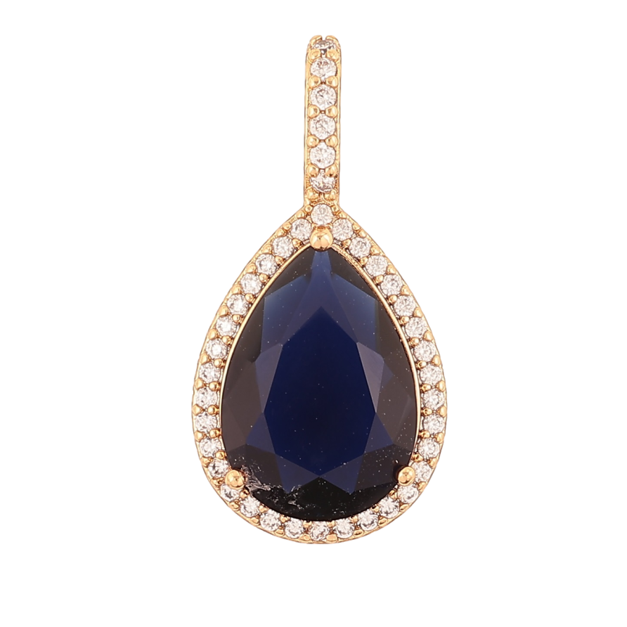 Кулон Xuping Позолота 18K Синий фианит в обрамлении циркония для цепочки до 4мм фото №1