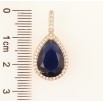Кулон Xuping Позолота 18K Синий фианит в обрамлении циркония для цепочки до 4мм фото №2