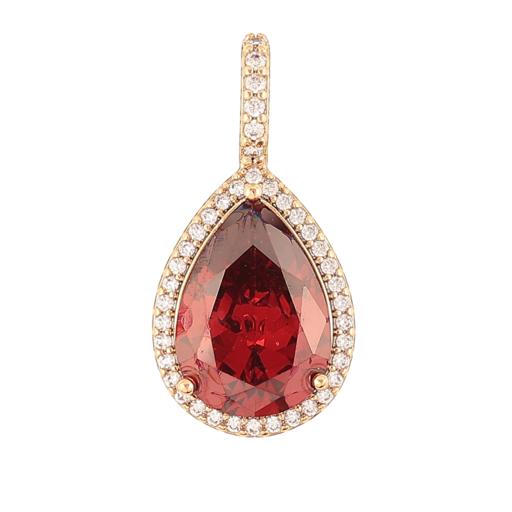 Кулон Xuping Позолота 18K Красный фианит в обрамлении циркония для цепочки до 4мм фото №24