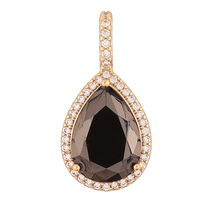 Кулон Xuping Позолота 18K Черный фианит в обрамлении циркония для цепочки до 4мм фото №2