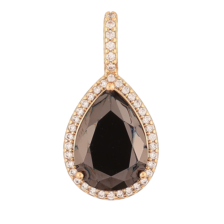 Кулон Xuping Позолота 18K Черный фианит в обрамлении циркония для цепочки до 4мм фото №17