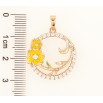 Кулон Xuping Позолота 18K «Колечко з квіточками, жовта емаль і цирконій» для ланцюжка до 6мм фото №2