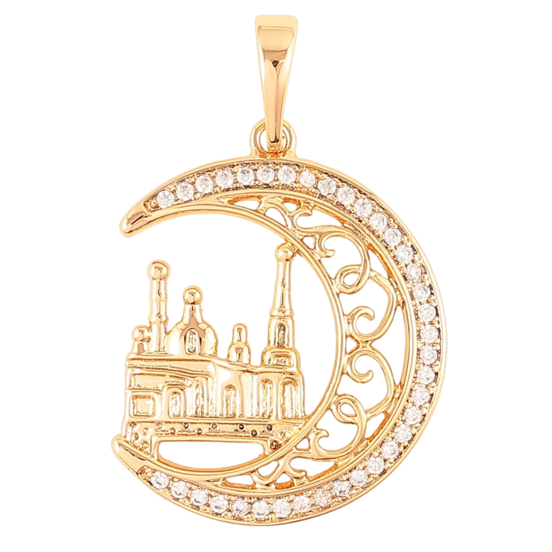 Кулон Xuping Позолота 18K «Ажурний півмісяць з мечеттю» для ланцюжка до 6мм фото №1