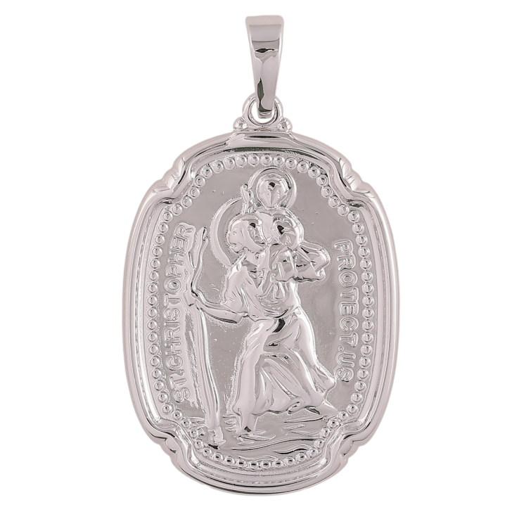 Кулон Xuping Родій «Ладанка Святий Захисник Христофор» для ланцюжка до 7мм фото №4 Кулон Xuping Родій «Ладанка Святий Захисник Христофор» для ланцюжка до 7мм фото №4