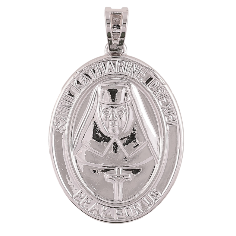 Кулон Xuping Родій «Ладанка «Свята Катаріна Дрексел молиться за нас» для ланцюжка до 7мм фото №1
