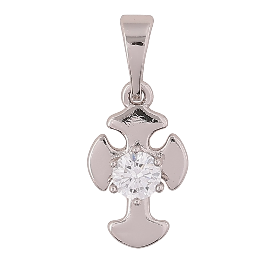 Кулон Xuping Родій «Хрест з цирконієм» для ланцюжка до 5мм фото №1