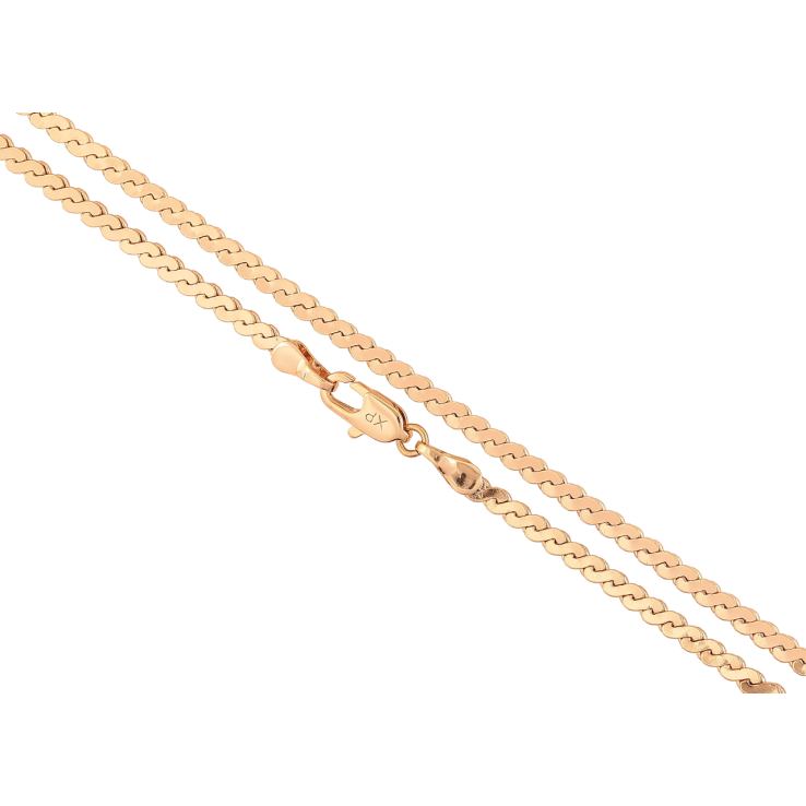 Ланцюжок Xuping Позолота 18K «Плетіння Серпантин» довжина 50см х 2.5мм фото №15