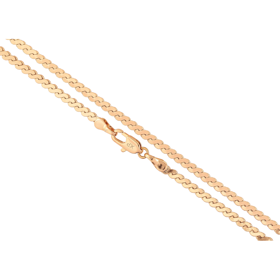 Ланцюжок Xuping Позолота 18K «Плетіння Серпантин» довжина 50см х 2.5мм фото №1