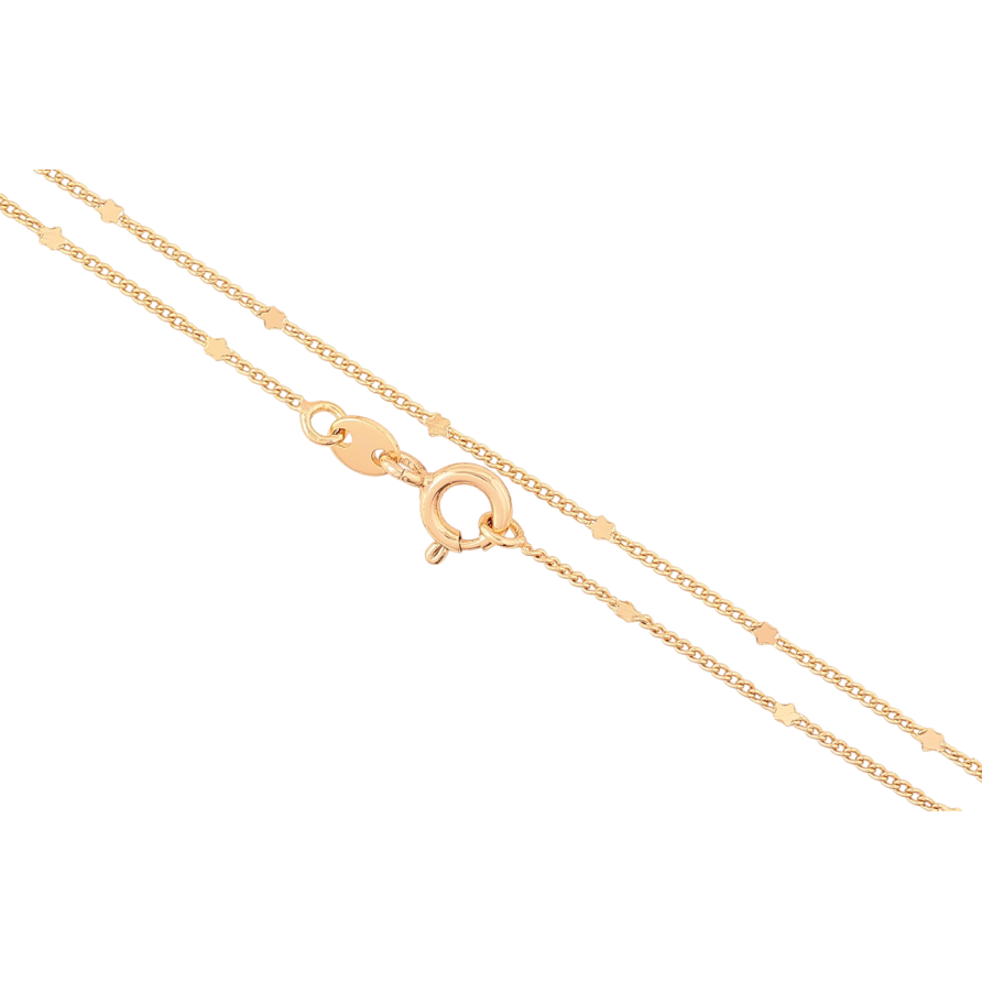 Ланцюжок Xuping Позолота 18K «Плетіння Панцирне з квіточками» довжина 45см х 1мм фото №1