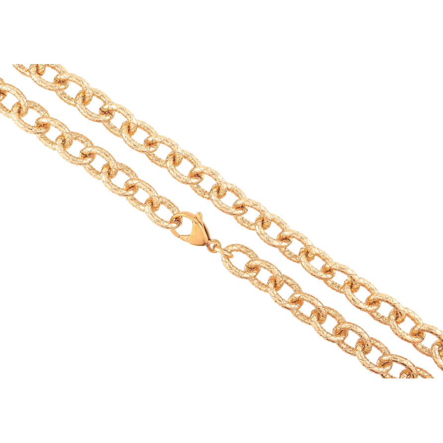 Цепочка Xuping Позолота 18K Плетение Якорное с узором длинна 50см х 8мм фото №1